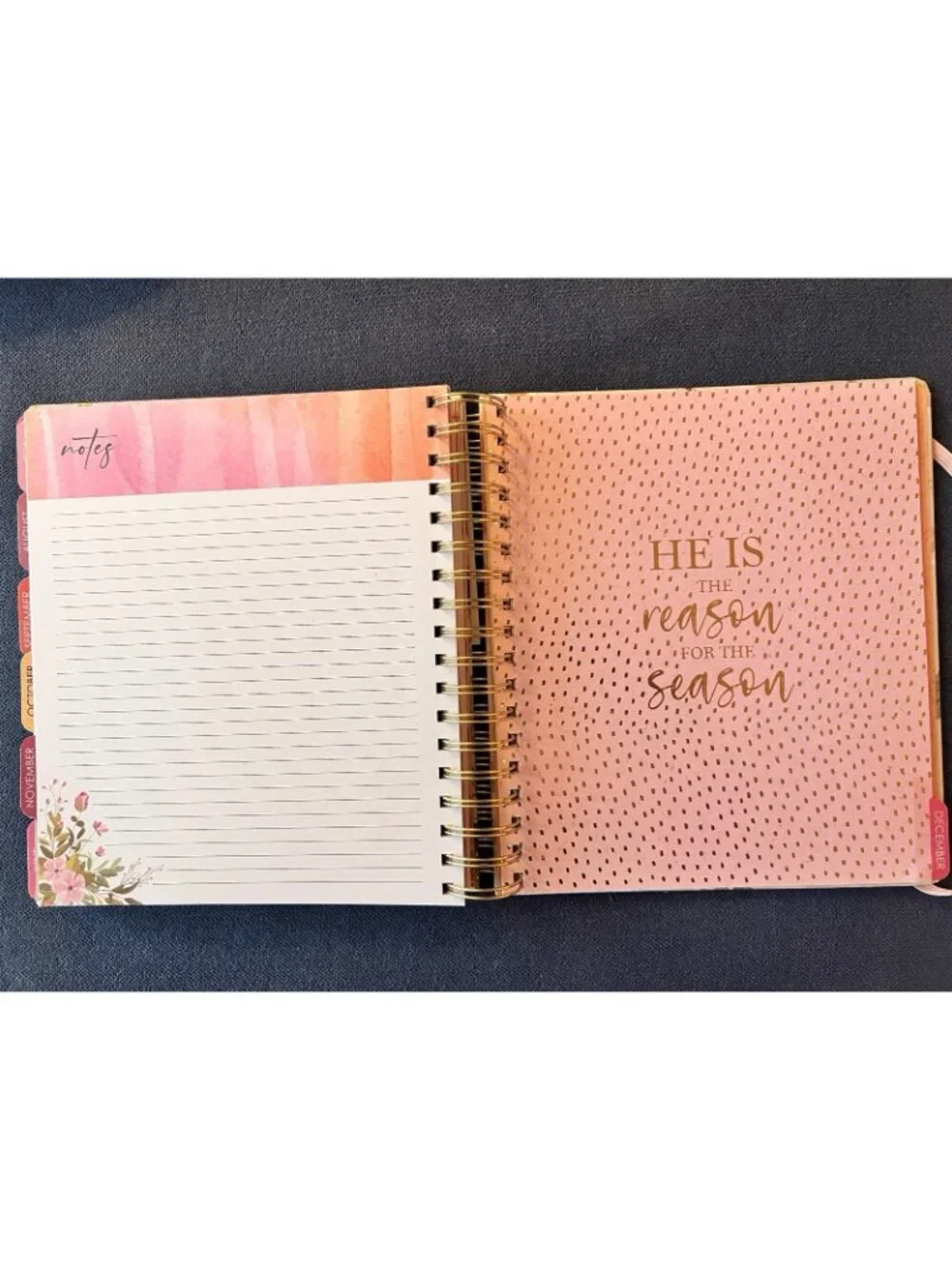 17 Month 2026-2027 Planner Scripture Weekly Planning  Rose Flower Proverbs 16:3